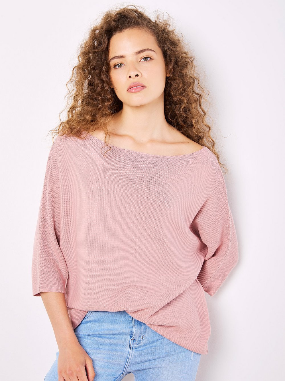 Apricot Pullover Damen Baumwolle pink, 38