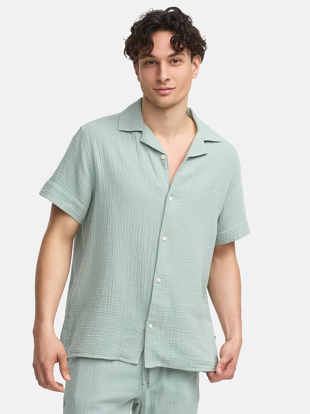 Kronstadt Hemd Kurzarm Herren Regular Fit Baumwolle grün, XXL