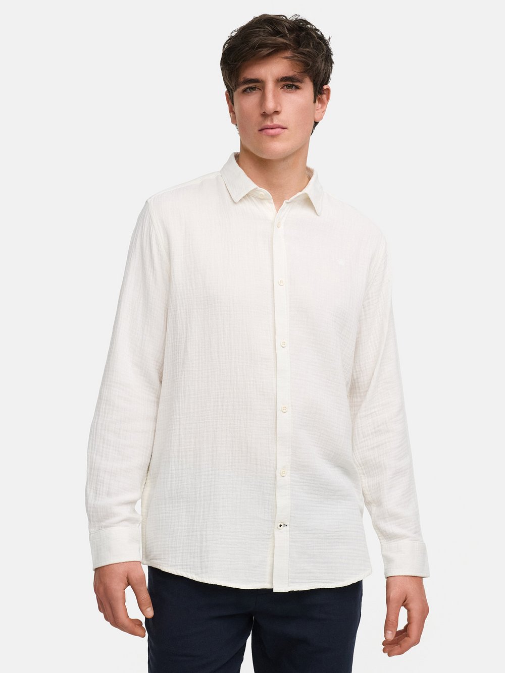 Thumbnail - Kronstadt Hemd Langarm Herren Regular Fit Baumwolle weiß, L