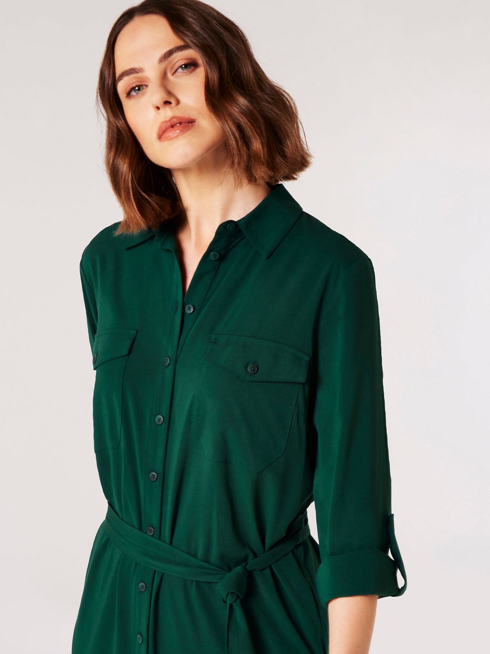 Apricot Midikleid Damen Viskose grün, 34