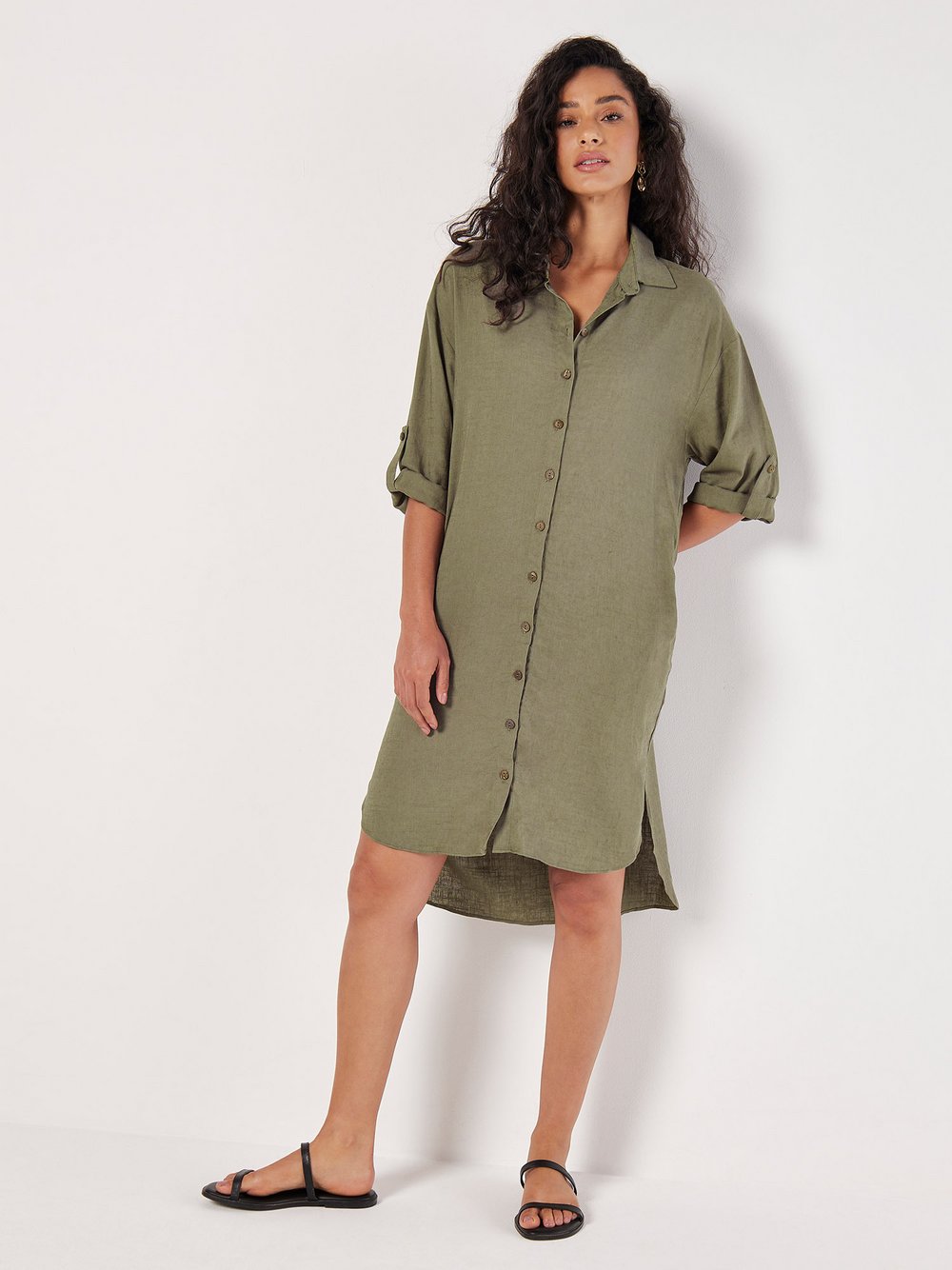 Thumbnail - Apricot Minikleid Damen Viskose grün, 36