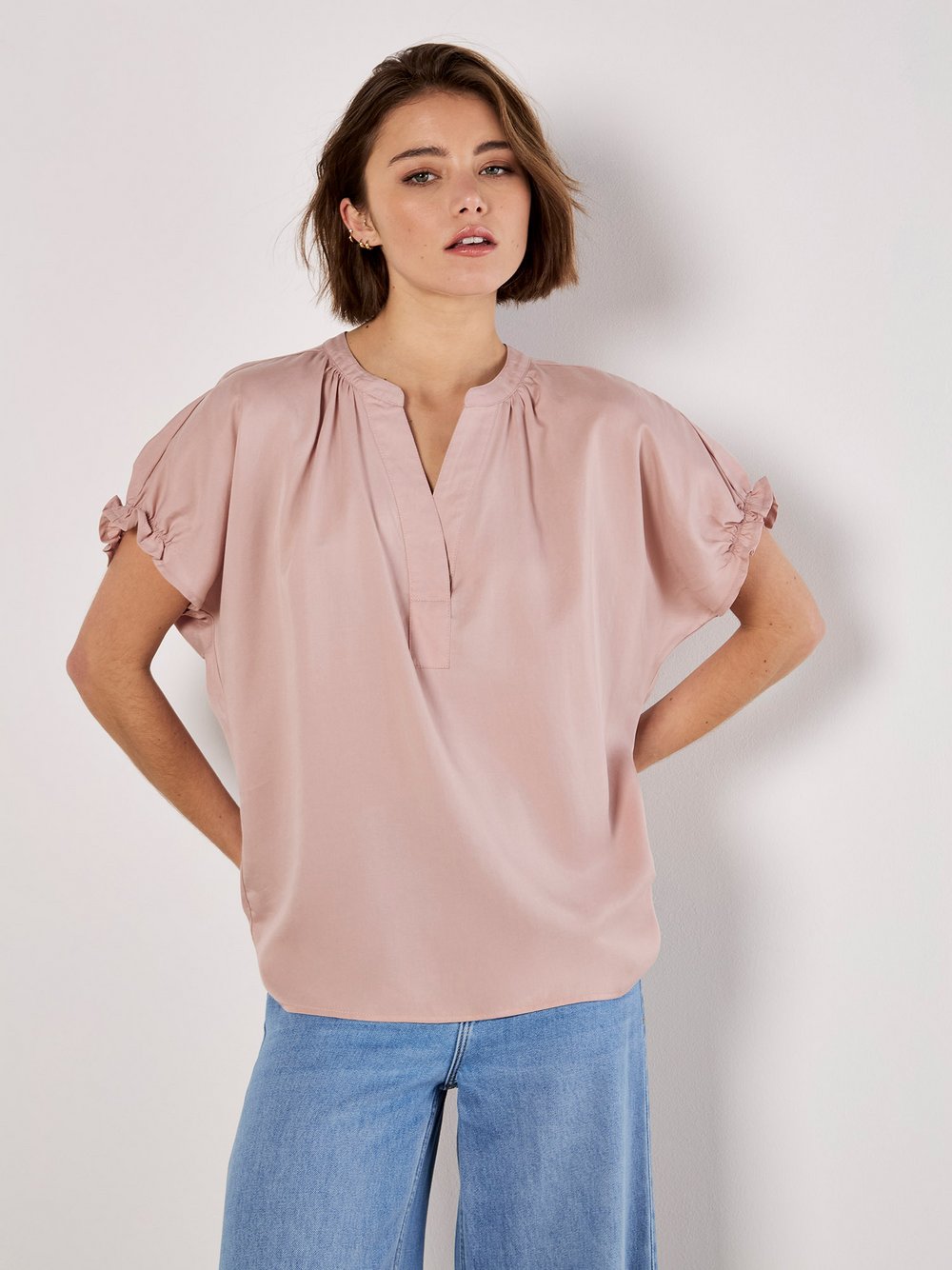 Apricot Bluse Damen Lyocell rosa, 34
