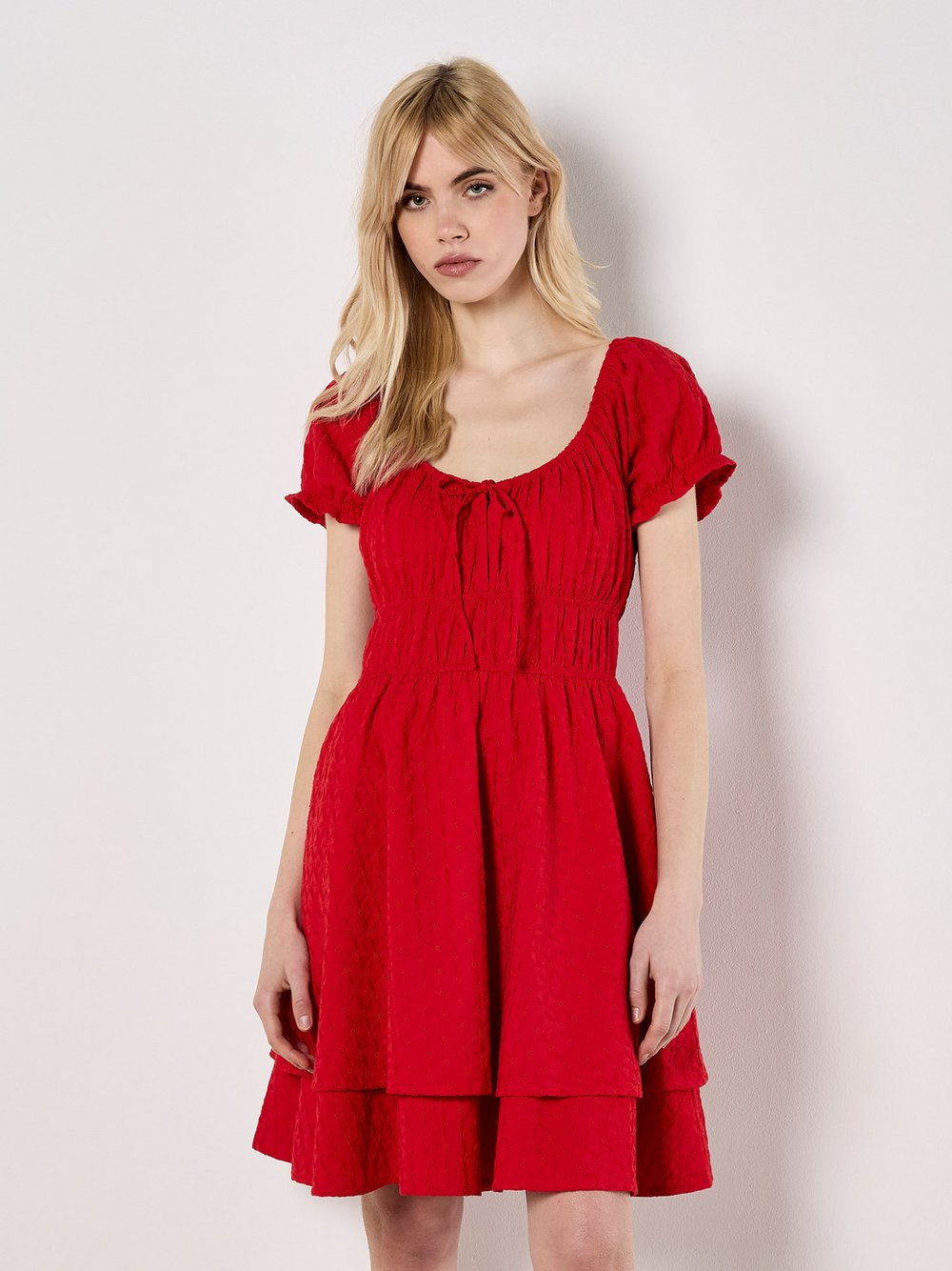 Apricot Minikleid Damen Baumwolle rot, 38