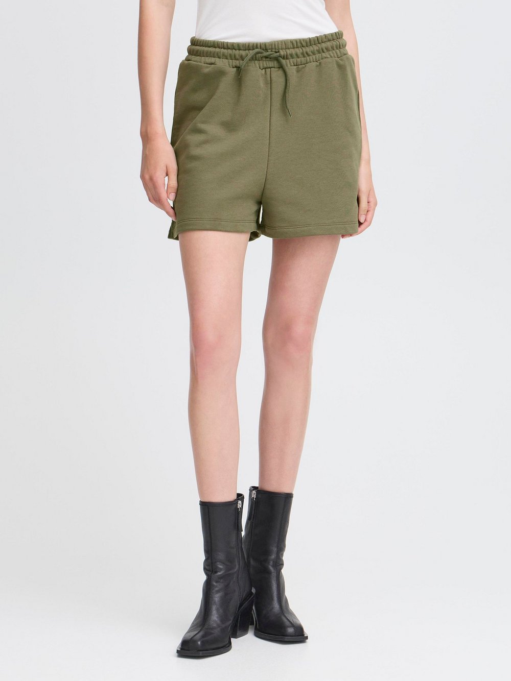 Ichi Sweatshorts Damen Baumwolle grün, L