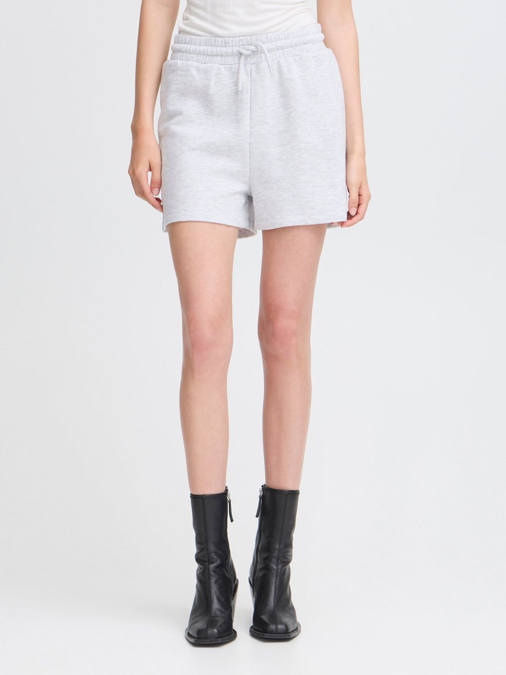 Ichi Sweatshorts Damen Baumwolle grau, S