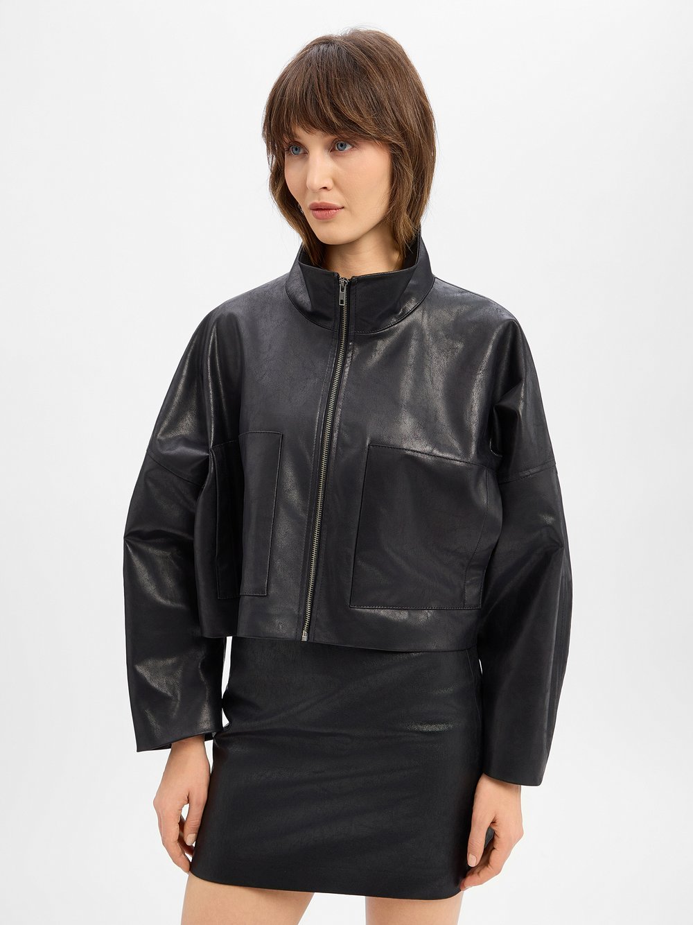 Drykorn Kunstlederjacke Damen schwarz, 34
