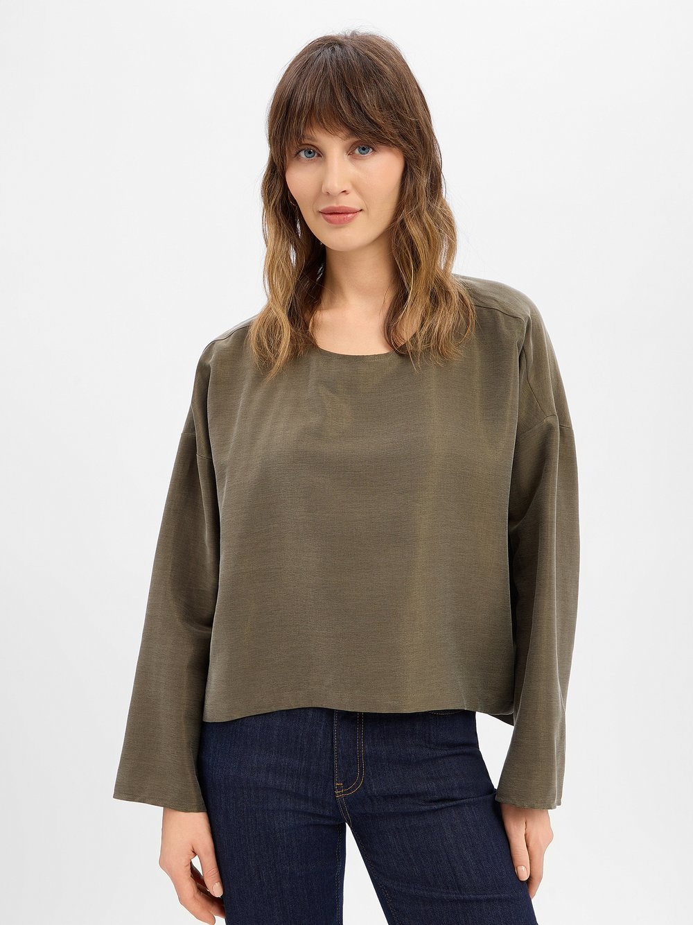 Drykorn Bluse Damen Baumwolle grün meliert, 38