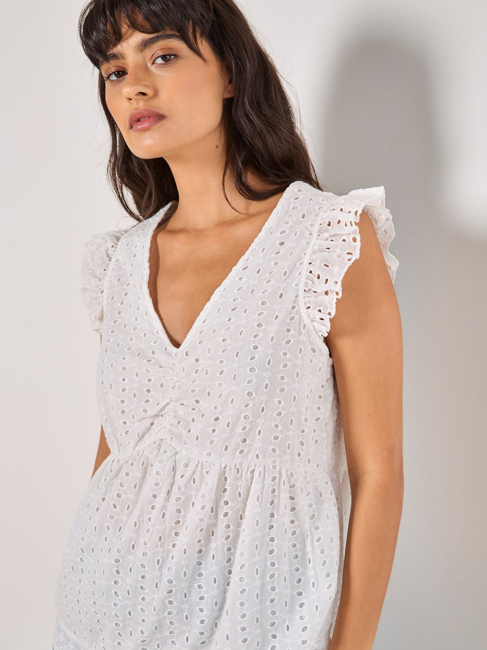 Apricot Bluse Damen Baumwolle weiß, 40