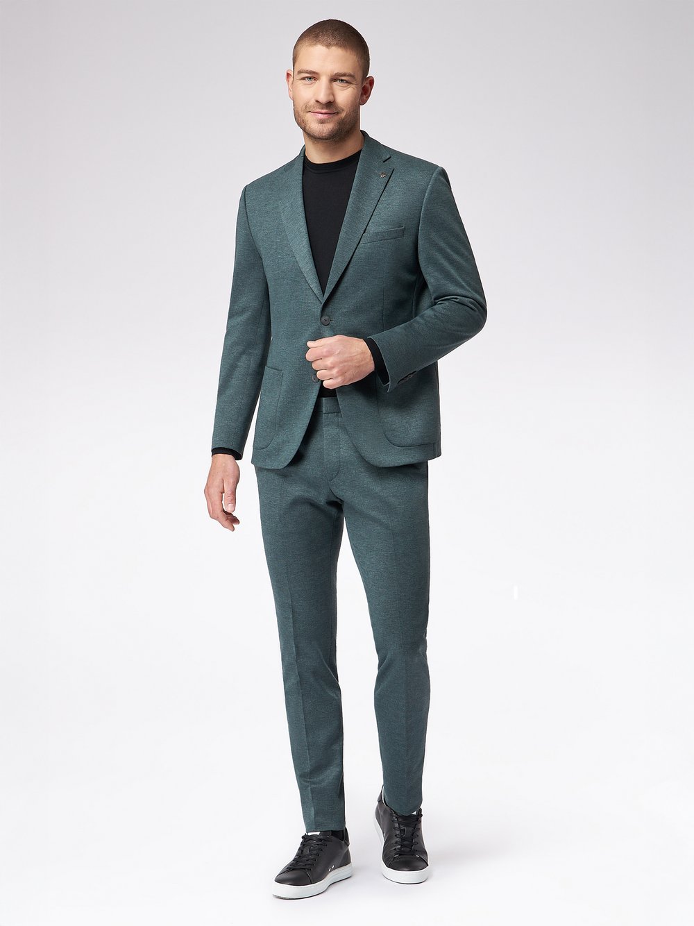 Roy Robson Anzug Herren Regular Fit Baumwolle grün meliert, 24