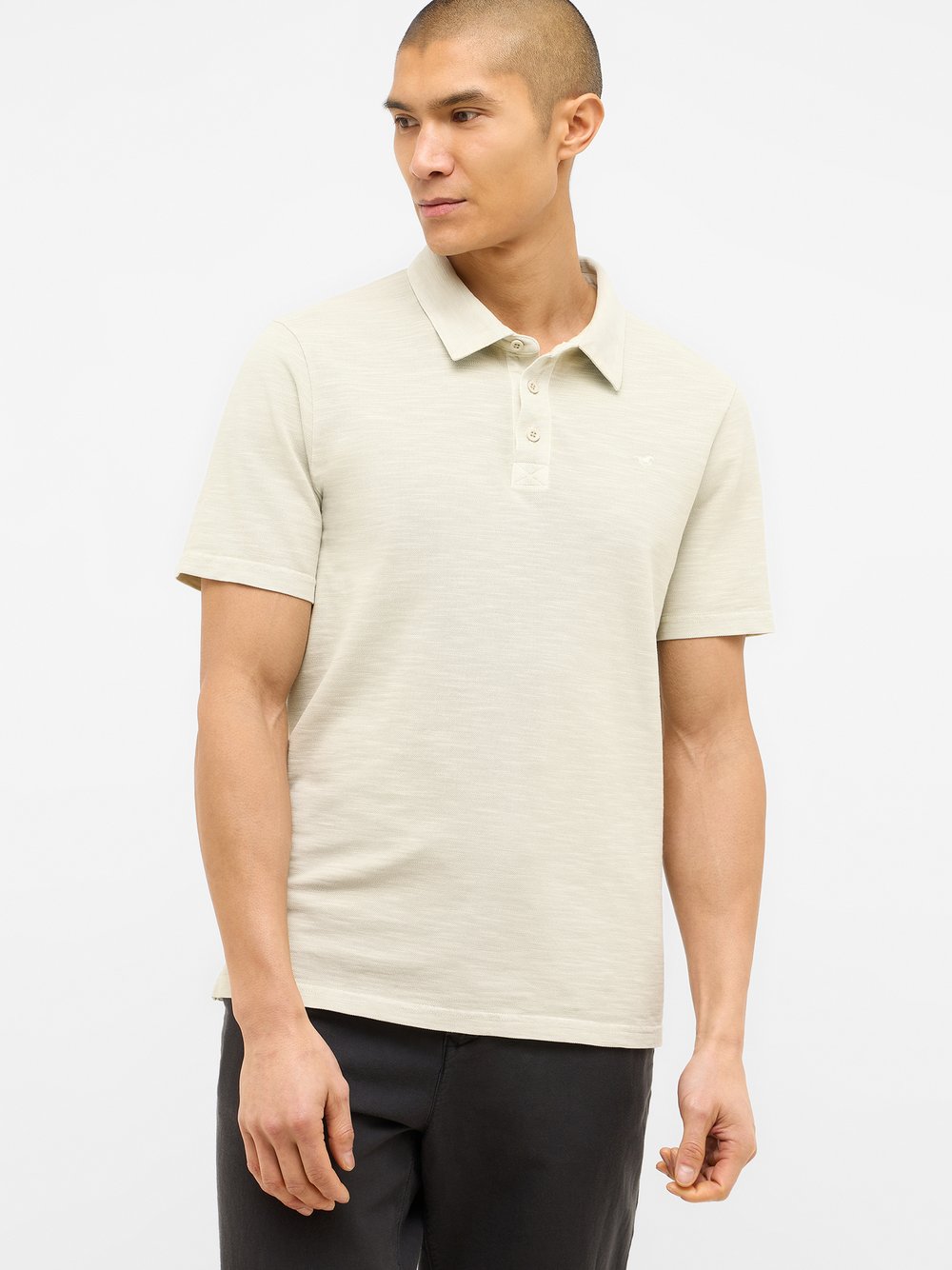 Mustang Polo Herren Baumwolle beige, M