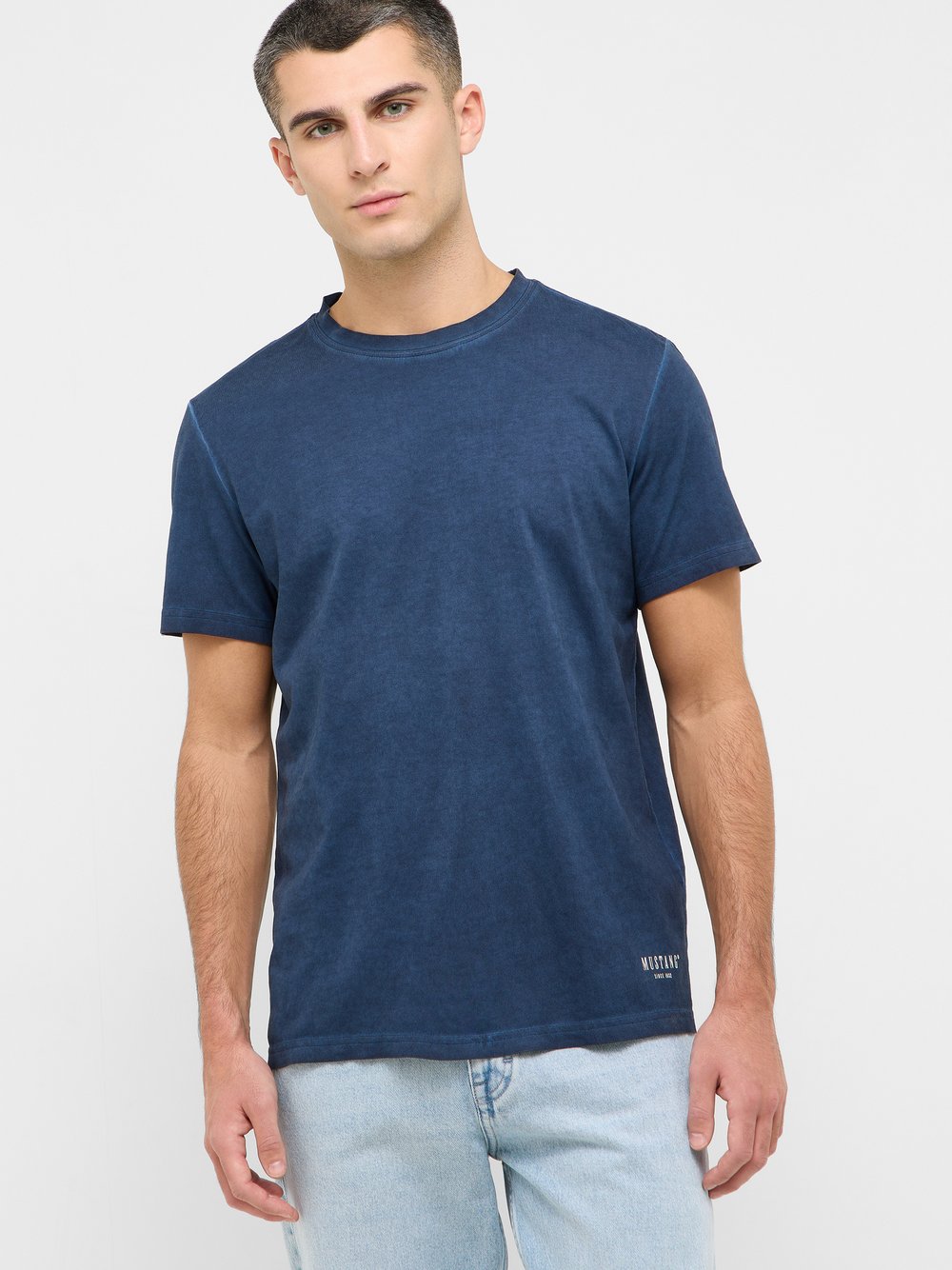 Thumbnail - Mustang T-Shirt Herren Baumwolle blau, M