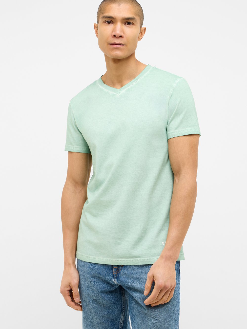 Thumbnail - Mustang T-Shirt Herren Baumwolle grün, L