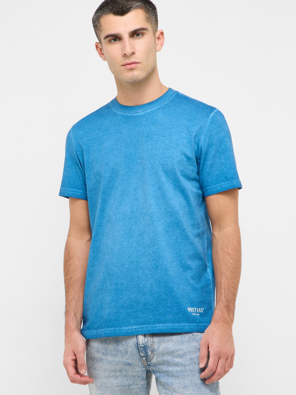 Thumbnail - Mustang T-Shirt Herren Baumwolle blau, XXL