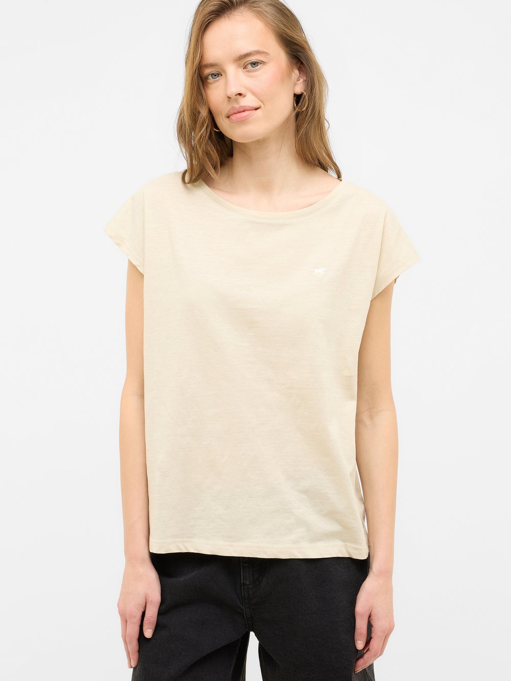 Mustang T-Shirt Damen Baumwolle grau, XS