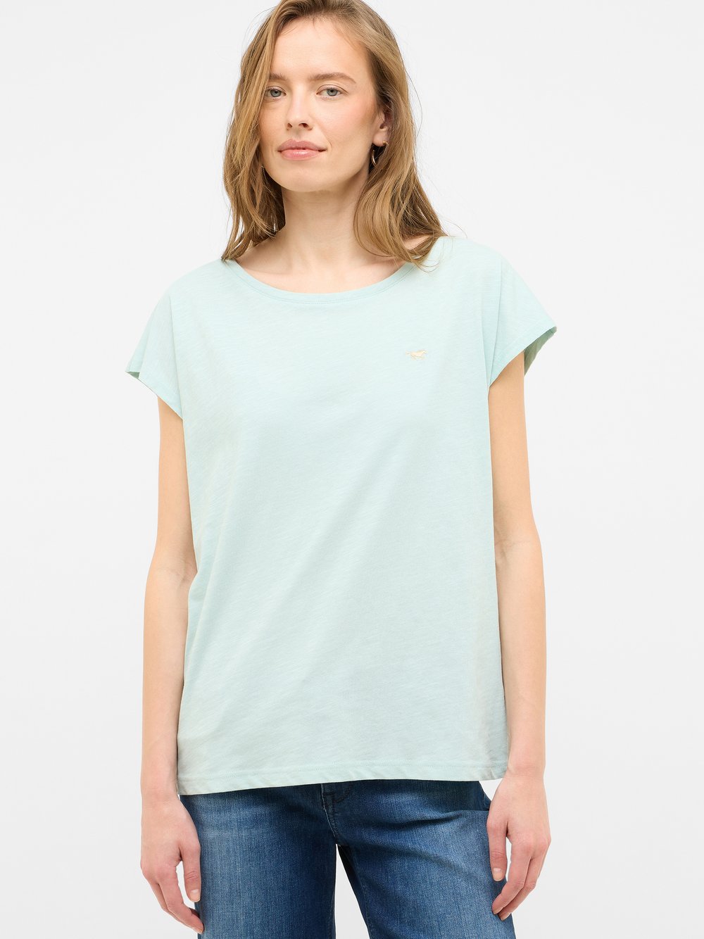 Mustang T-Shirt Damen Baumwolle blau, XS