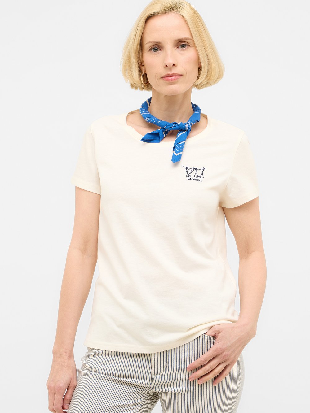 Mustang T-Shirt Damen Baumwolle weiß, XXS