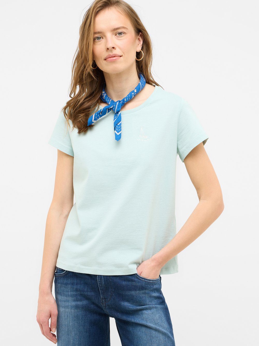 Mustang T-Shirt Damen Baumwolle blau, XXL
