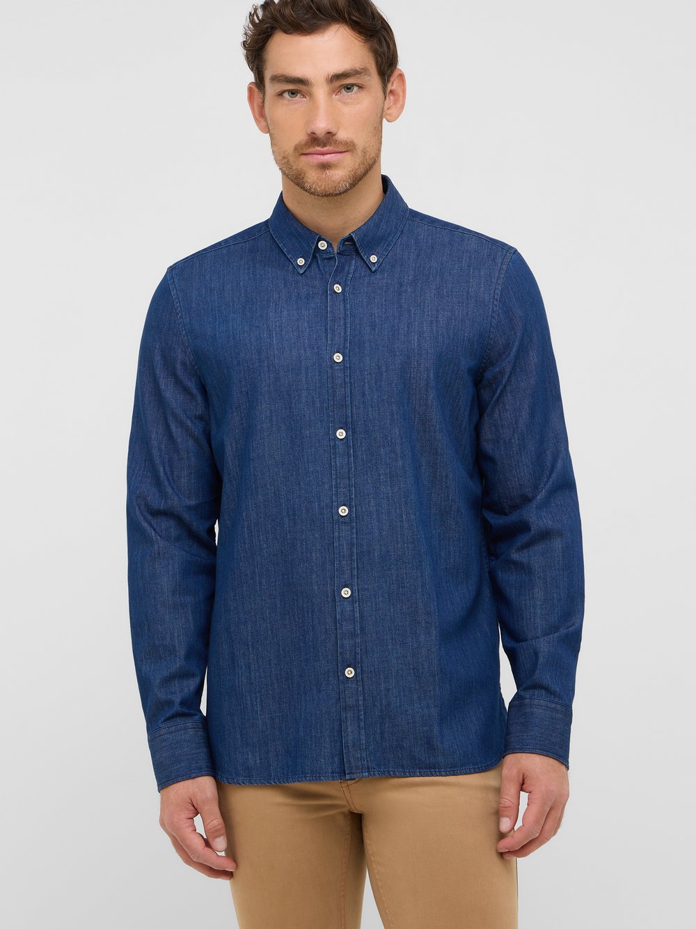 Thumbnail - Mustang Hemd Herren Slim Fit Baumwolle blau, XL