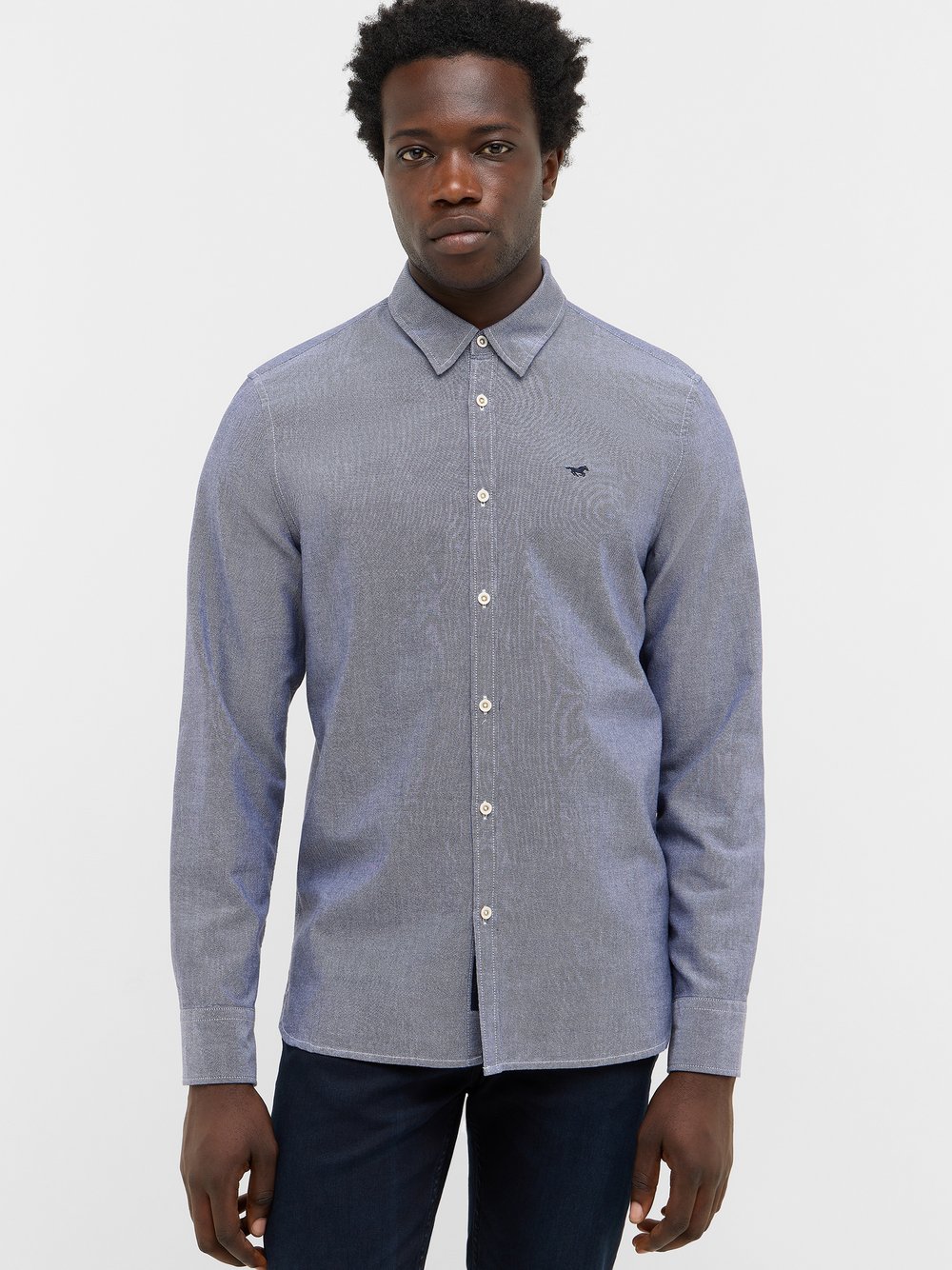 Mustang Hemd Herren Slim Fit Baumwolle blau, L