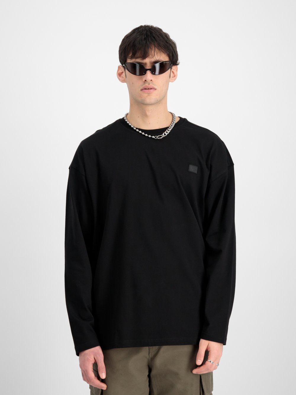 Alpha Industries Langarmshirt Herren Baumwolle schwarz, L