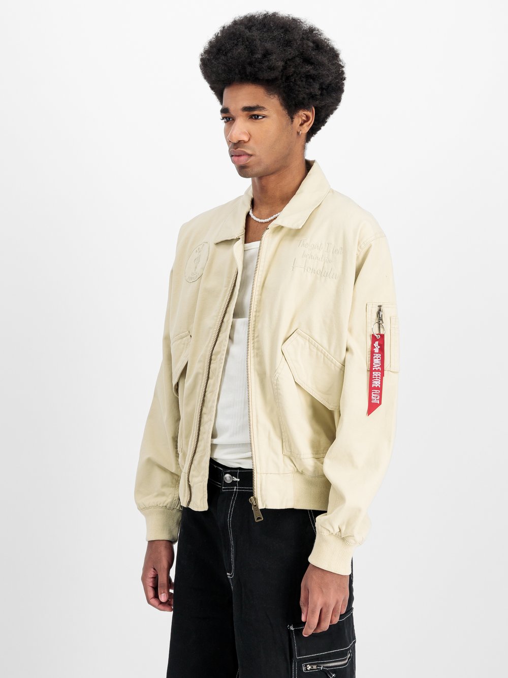 Alpha Industries Bomberjacke Herren Baumwolle weiß, XXXL