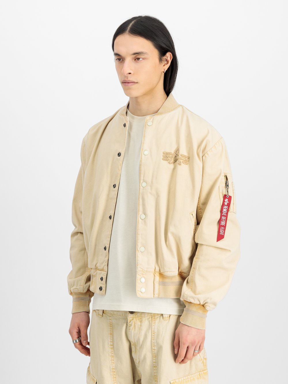 Alpha Industries Bomberjacke Herren Baumwolle weiß, XL