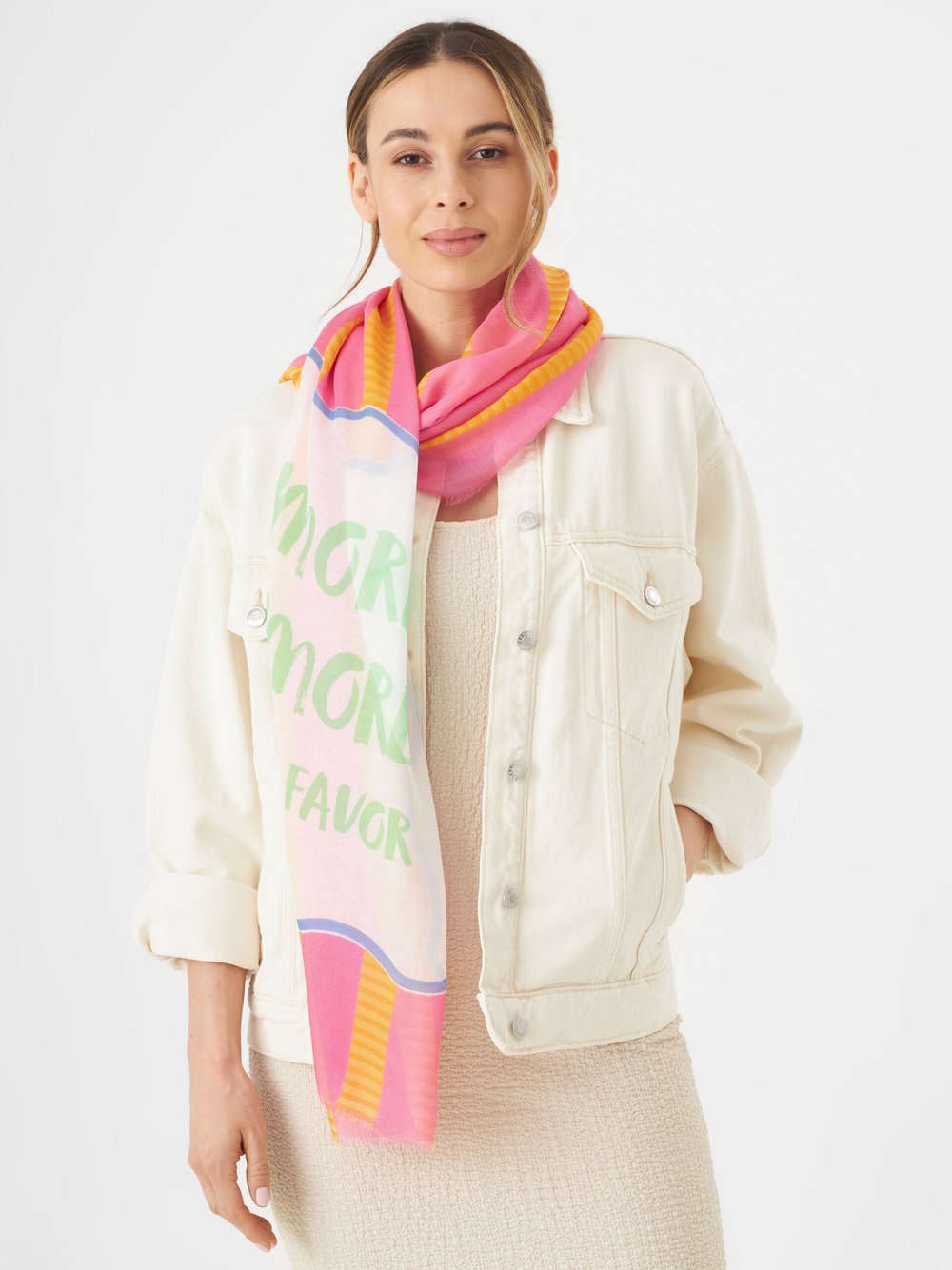 Codello Schal Damen Viskose pink gestreift, ONE SIZE