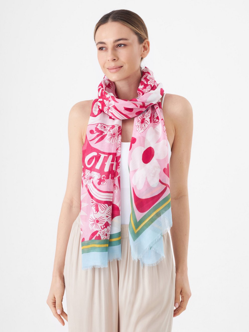 Thumbnail - Codello Schal Damen Viskose pink bedruckt, ONE SIZE