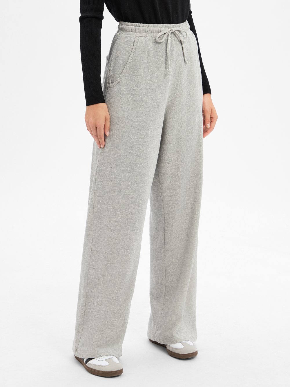 american vintage Jogginghose Damen Baumwolle grau meliert, S