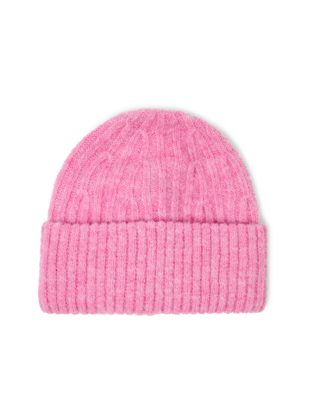 american vintage Strickmütze mit Alpaka- und Leinen-Anteil Damen pink meliert, ONE SIZE