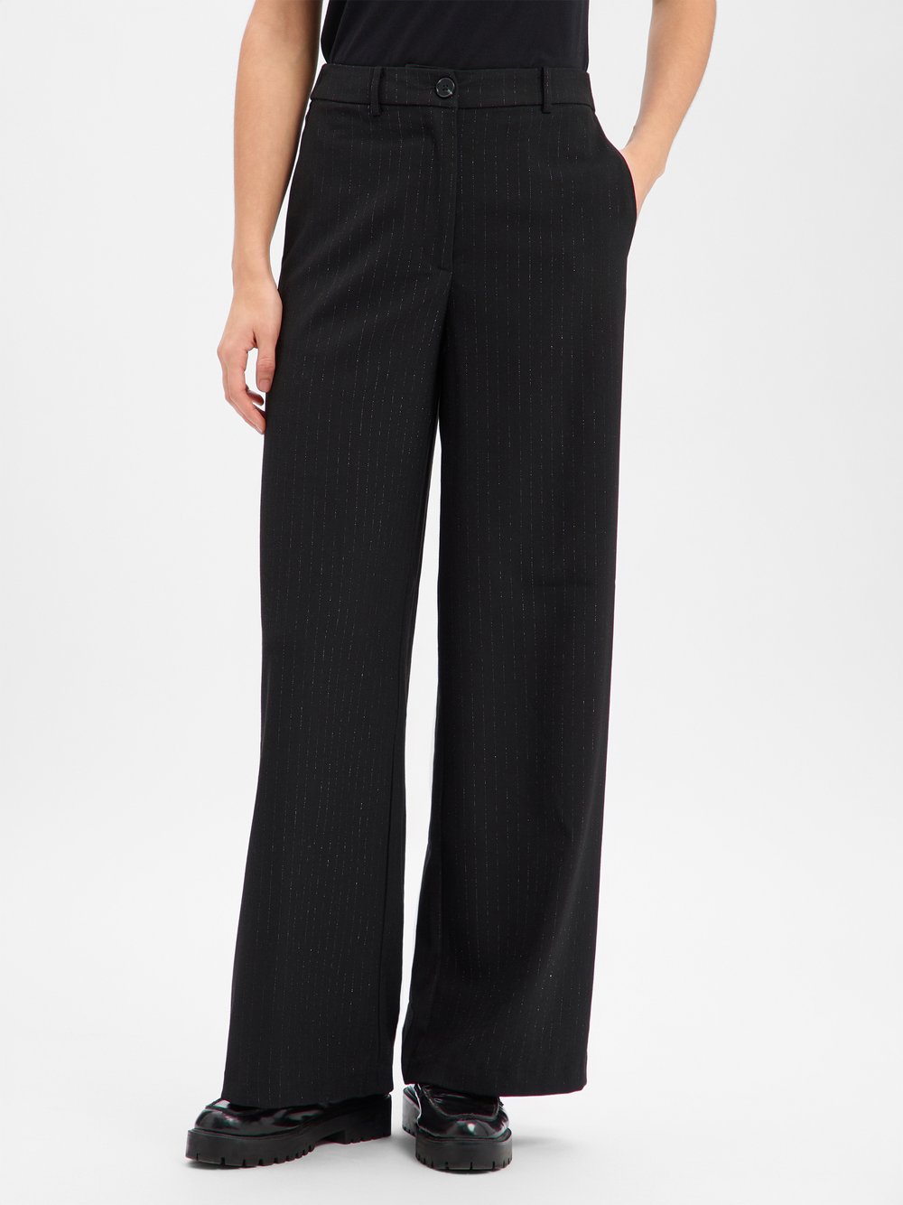 Vila Hose Damen schwarz gestreift, 38