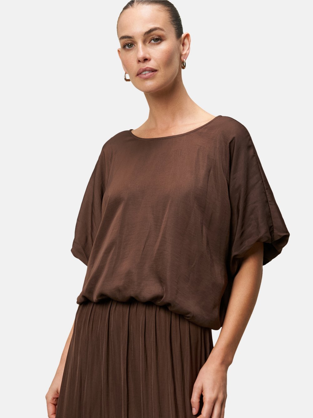 zero Satinbluse Damen braun, 40