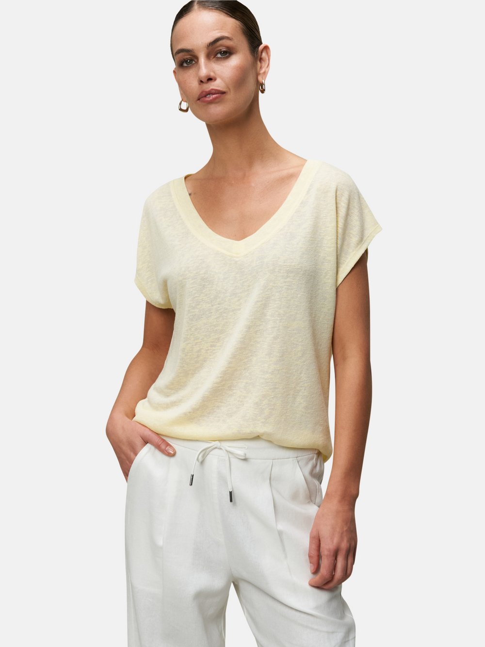 zero Sommer-T-Shirt Damen Viskose gelb, 38