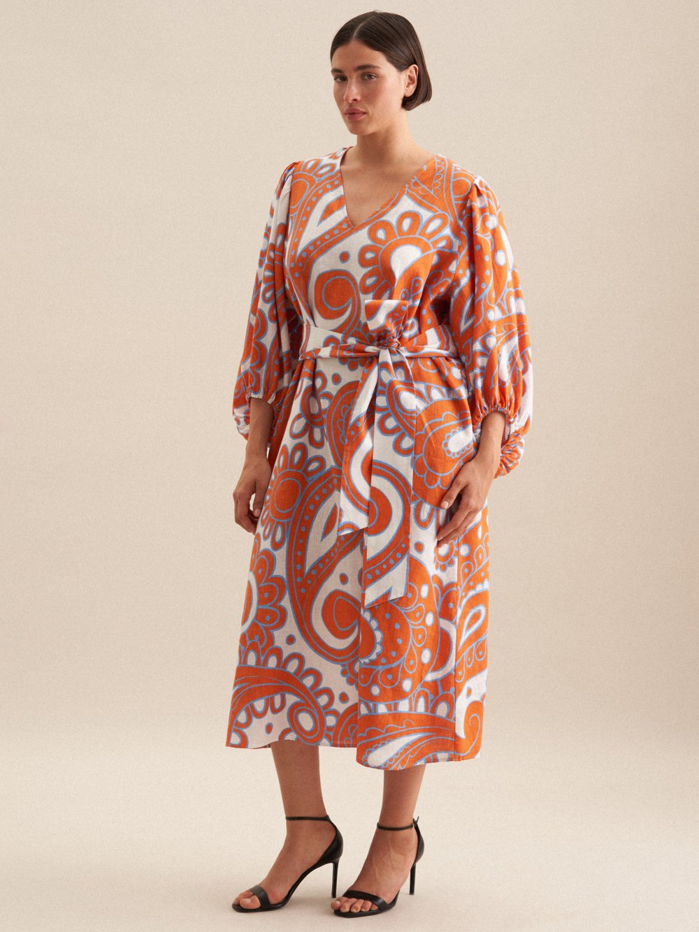 Thumbnail - Seidensticker Kleid Damen Baumwolle orange gemustert, 46