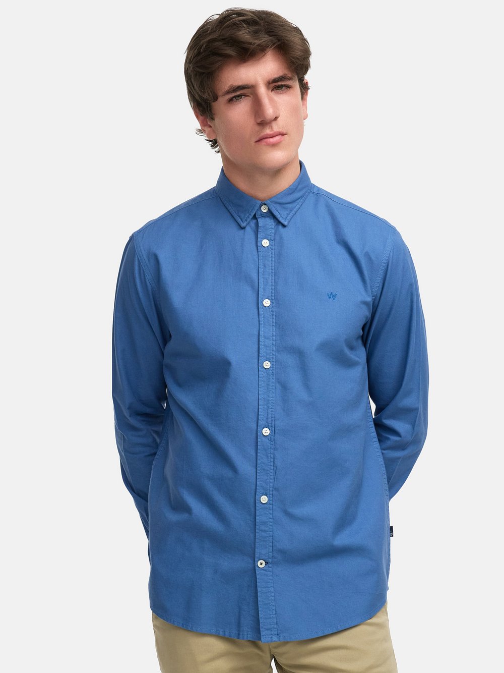 Thumbnail - Kronstadt Hemd Langarm Herren Regular Fit Baumwolle blau, S