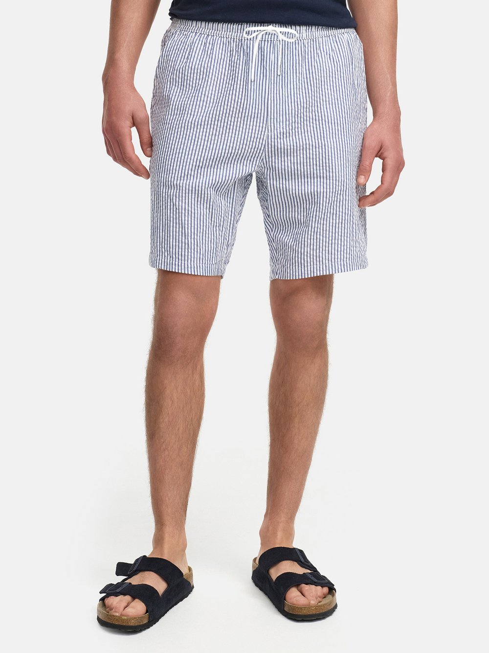 Kronstadt Shorts Chino Herren Baumwolle blau gestreift, XXL