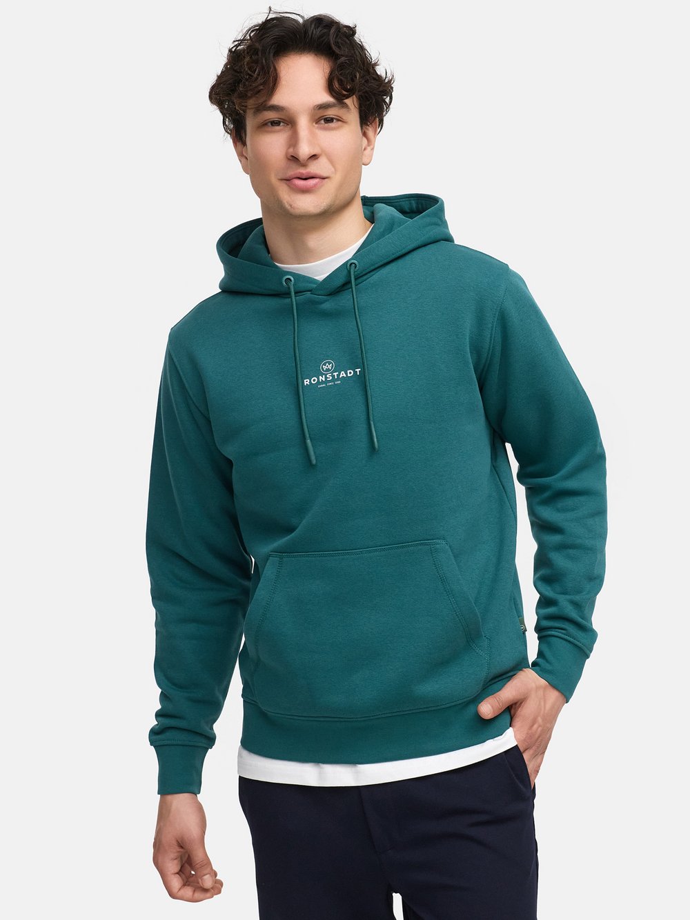 Thumbnail - Kronstadt Kapuzenpullover Herren Baumwolle blau, S