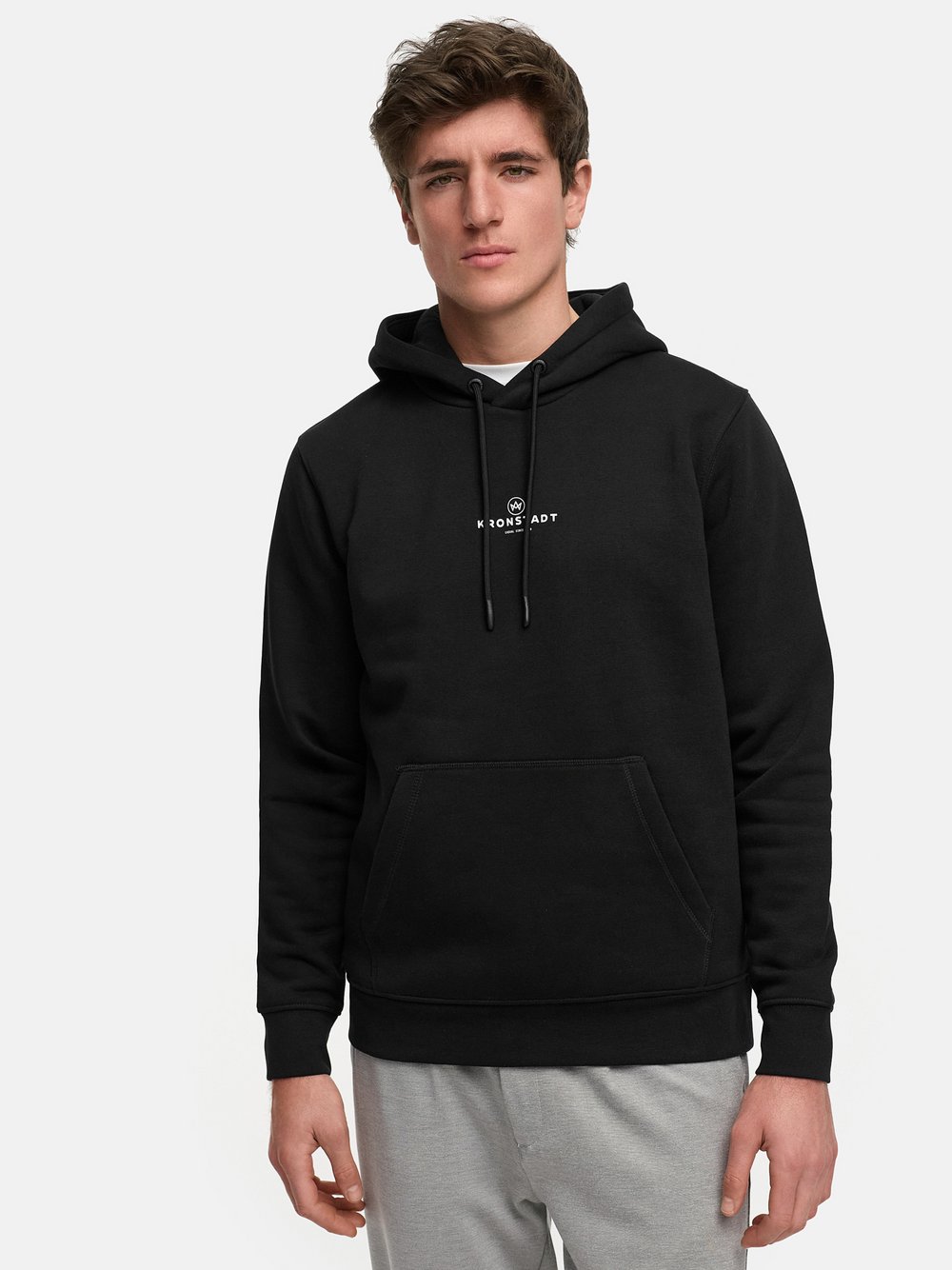 Kronstadt Kapuzenpullover Herren Baumwolle schwarz, S