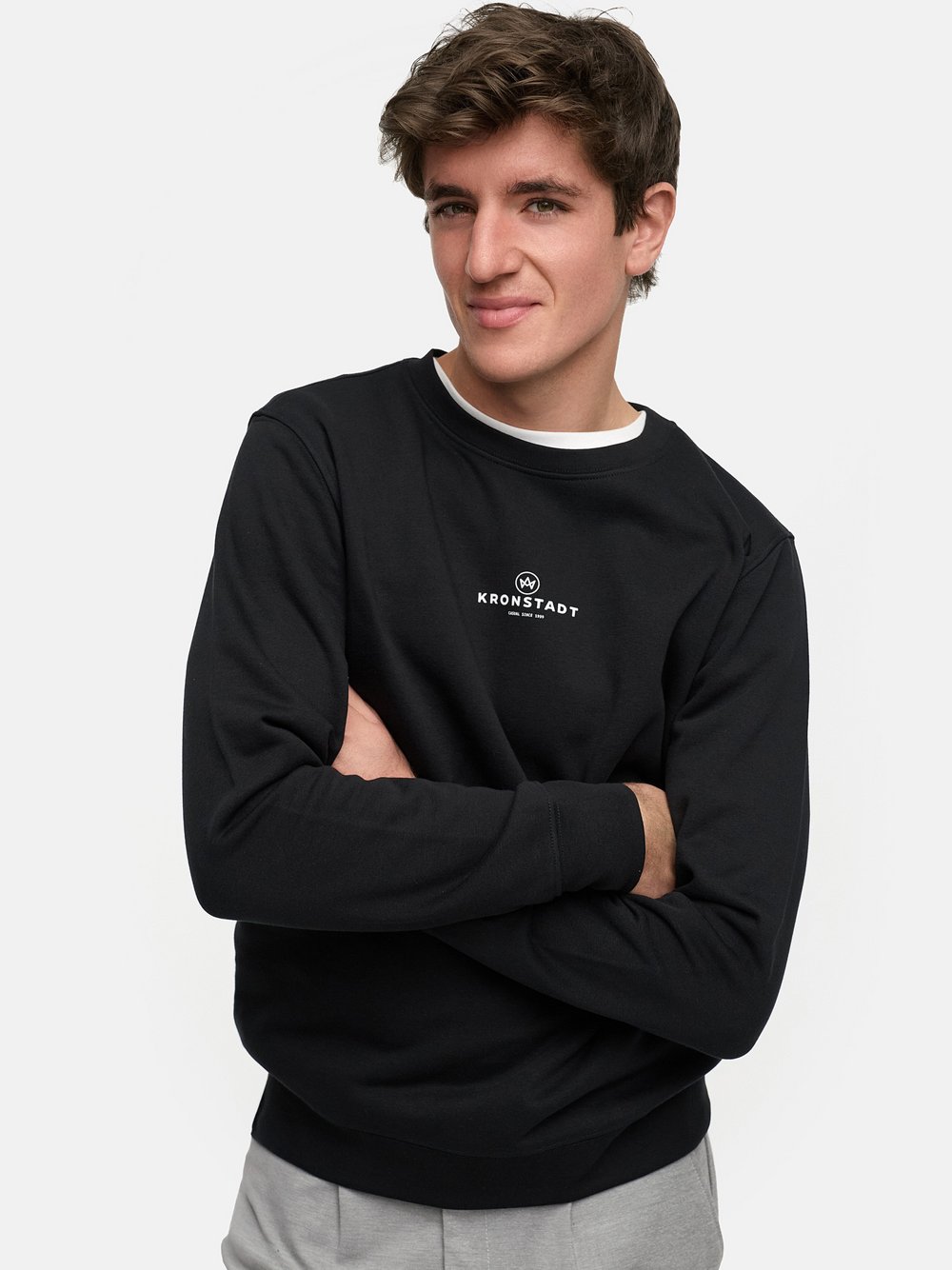 Kronstadt Sweatshirt Herren Baumwolle schwarz, S