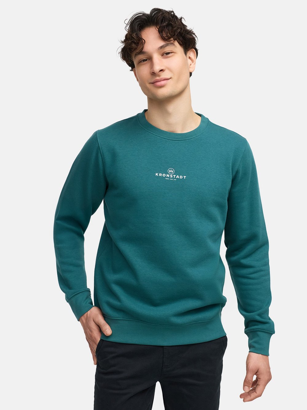 Thumbnail - Kronstadt Sweatshirt Herren Baumwolle blau, L