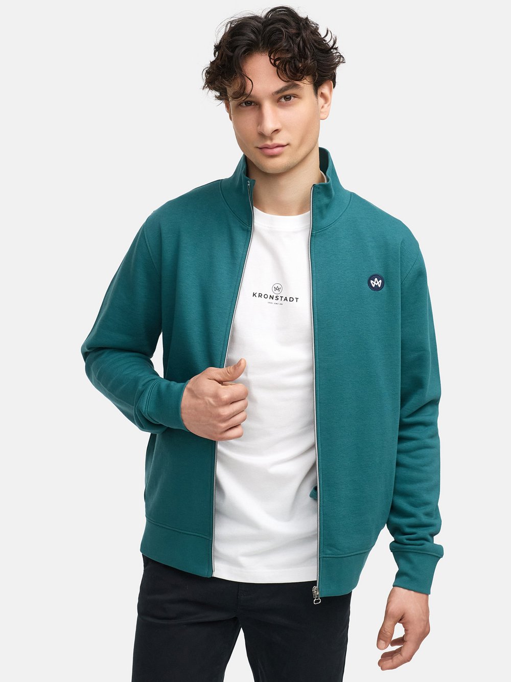 Kronstadt Sweatjacke Herren Baumwolle blau, S