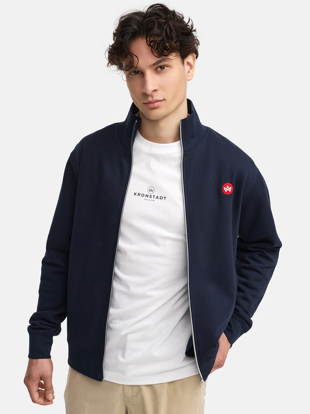 Kronstadt Sweatjacke Herren Baumwolle blau, L