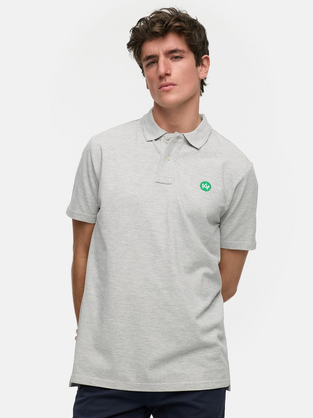 Thumbnail - Kronstadt Poloshirt Herren Baumwolle grau, XL