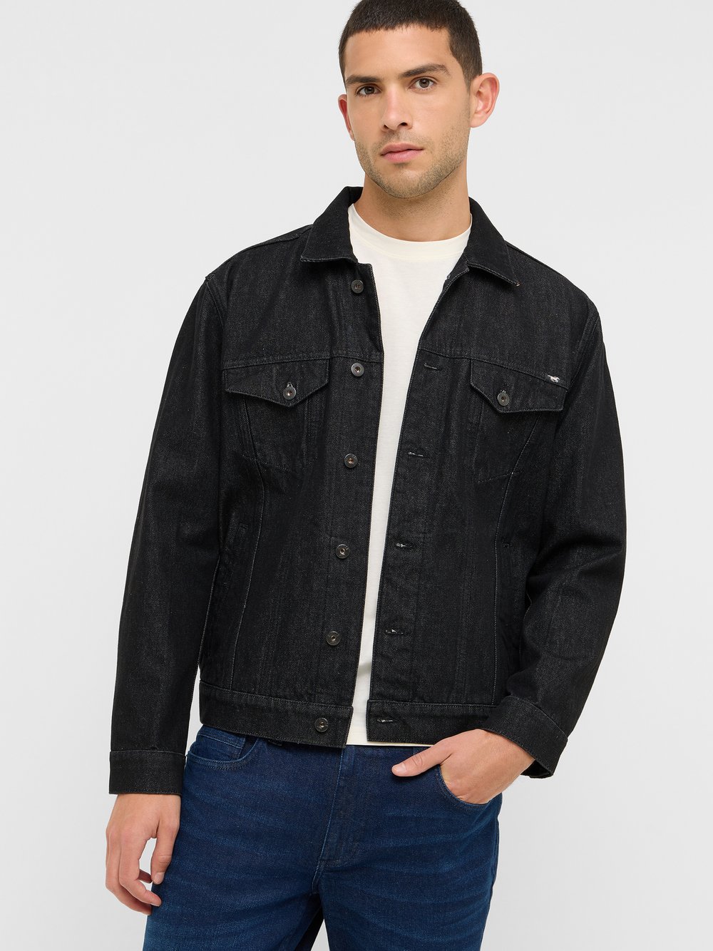 Thumbnail - Mustang Jeansjacke Herren Baumwolle schwarz, S