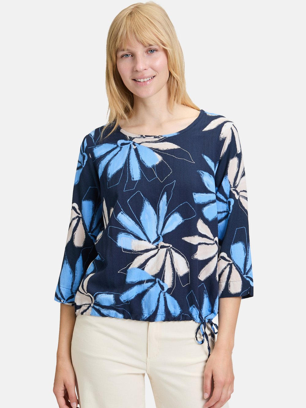 Thumbnail - Betty & Co Blusenshirt Damen Viskose blau bedruckt, 42