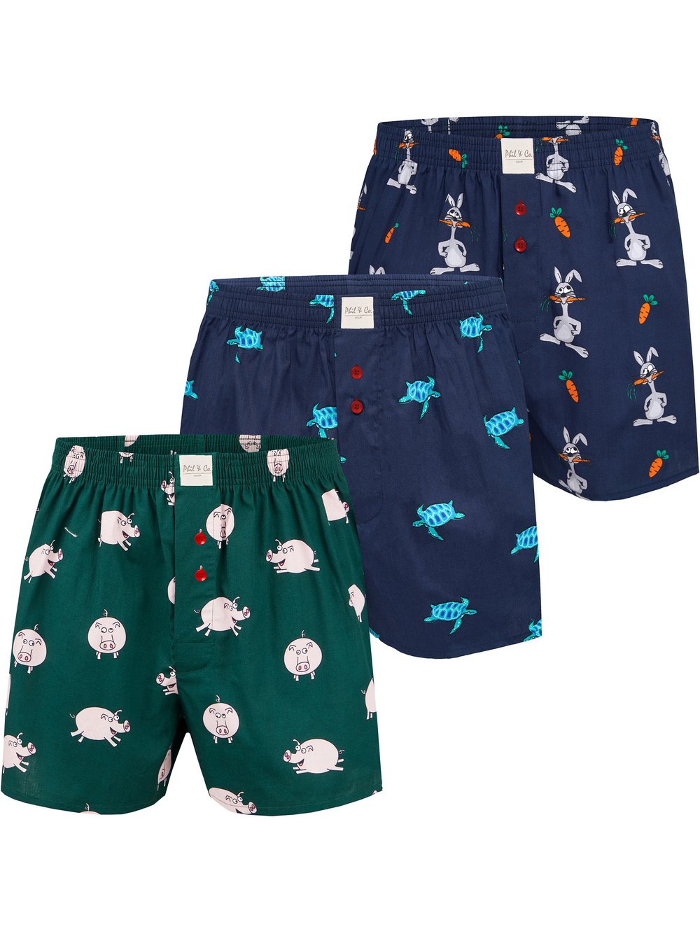 Phil & Co. Berlin Boxer  Herren Baumwolle mehrfarbig bedruckt, M