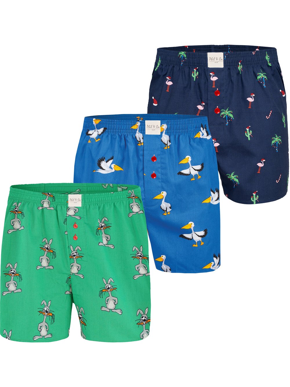 Phil & Co. Berlin Boxer  Herren Baumwolle mehrfarbig bedruckt, L