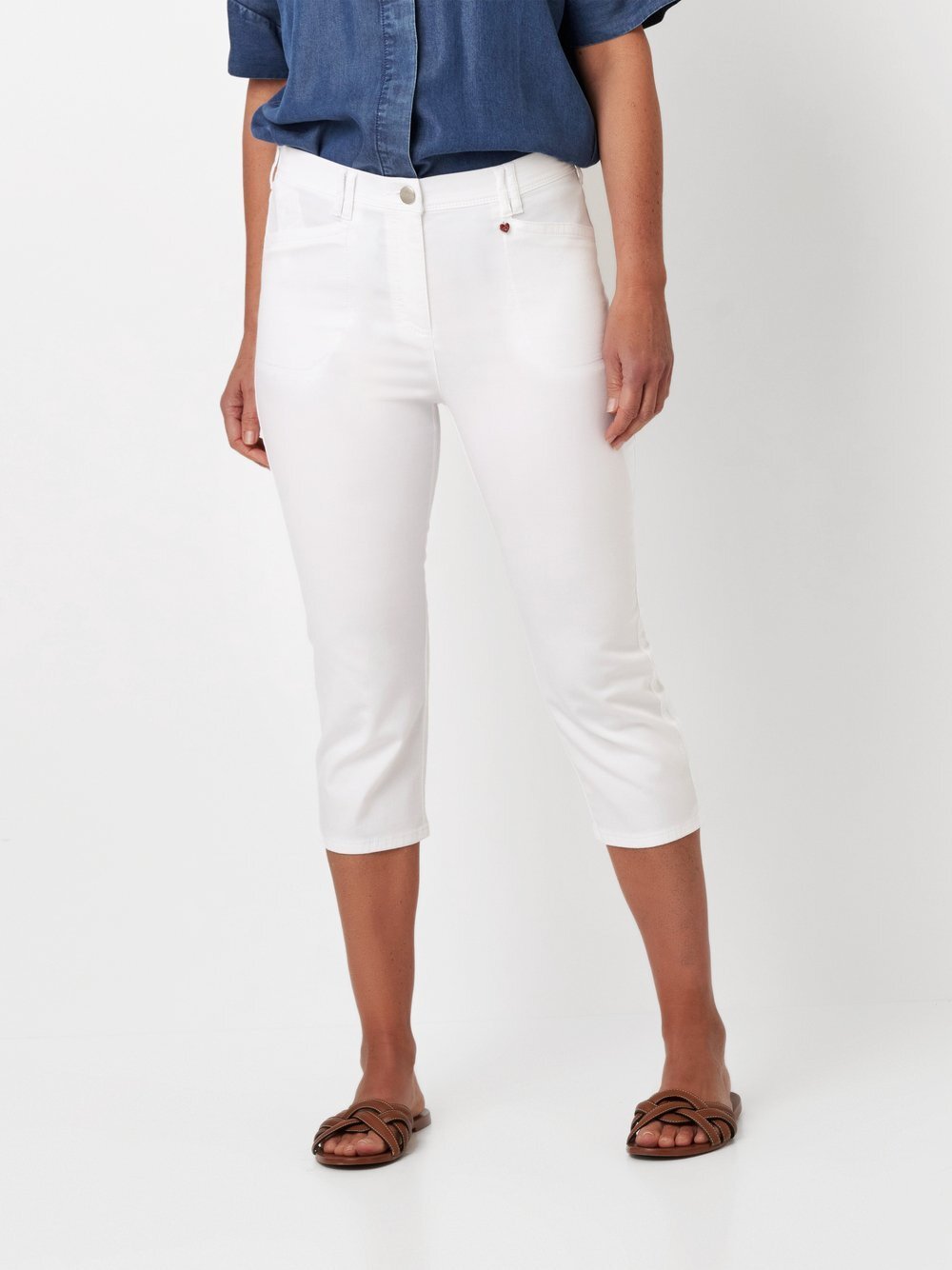 Relaxed Hose Damen Baumwolle weiß, 42