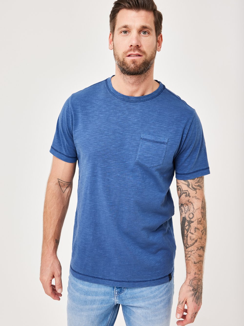 Paddock`s Shirt Herren Baumwolle blau, M