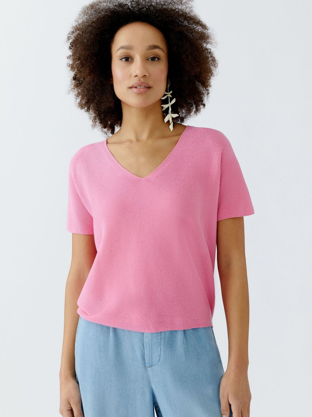 Thumbnail - Oui Pullover Damen Baumwolle pink, 40